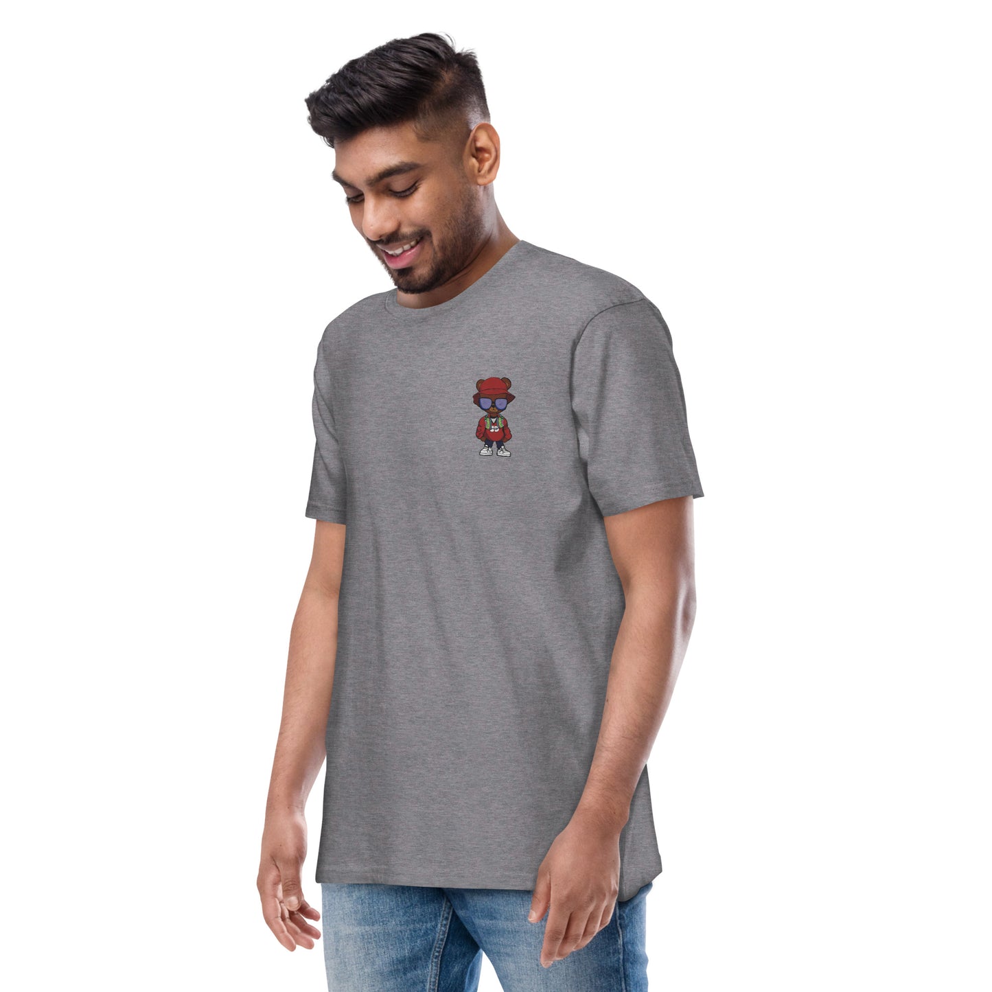 Discipline Bear Premium - Embroidered Bear - premium heavyweight tee